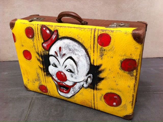 SUITCASE, Yellow - Clown Face